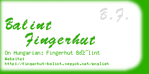 balint fingerhut business card